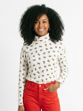Mickey & Co. Vintage Mickey Mouse Red White Turtleneck - Small